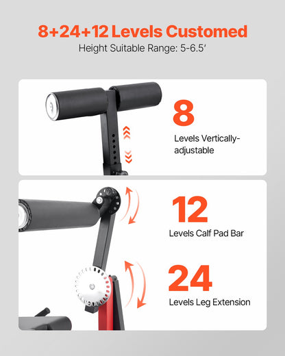 Benförlängnings- och curlmaskin, roterande benförlängning för lår i sittande position, justerbar utrustning för specialövningar för underkroppen, kraftig träningsbänk för hemmagym, kapacitet på 225 kg