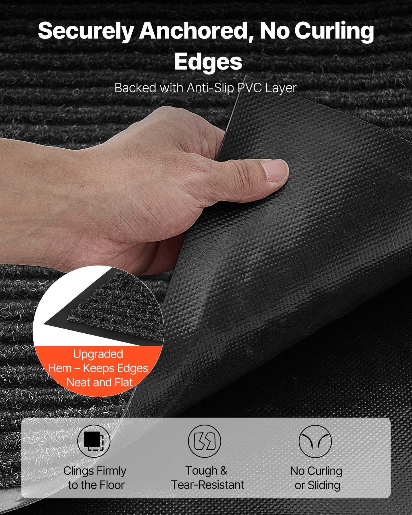 Front Door Mat, 1829 x 1219 mm Commercial Floor Mat for Indoor and Outdoor, Stylish Striped Industrial Carpet with PVC Backing, Heavy Duty Washable Entry Rug for Hallway, Balcony, Garage, Grey