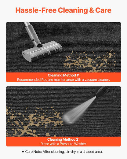 Front Door Mat, 2438 x 1219 mm Commercial Floor Mat for Indoor and Outdoor, Stylish Striped Industrial Carpet with PVC Backing, Heavy Duty Washable Entry Rug for Hallway, Balcony, Garage, Grey