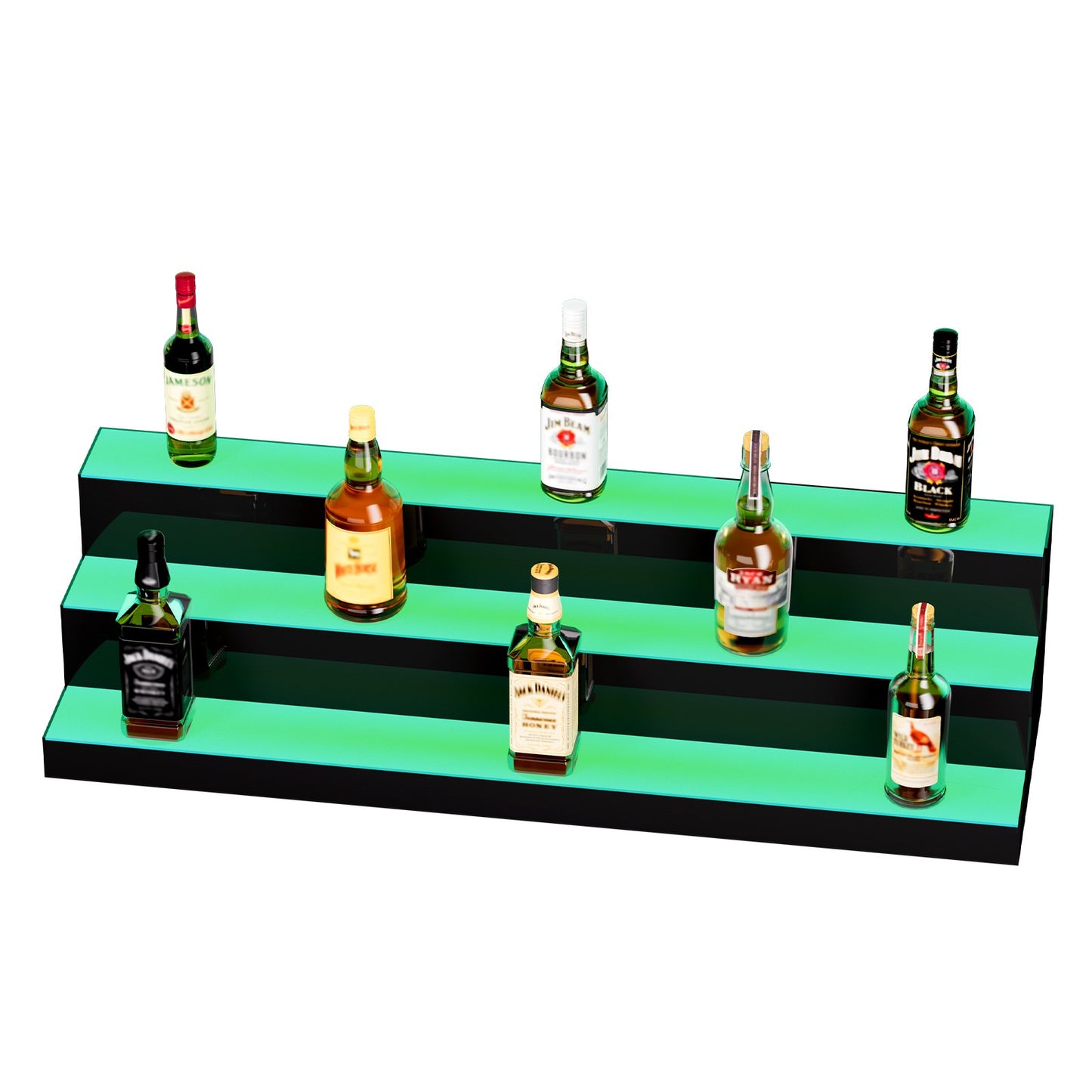 LED Lighted Liquor Bottle Display Bar Shelf RF & App Control 101.6 cm 3-Step