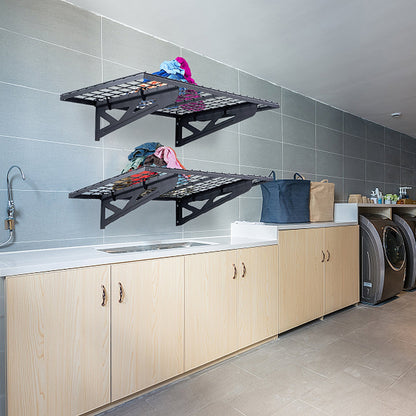 Garage Storage Shelving, 2 Pack, 4 x 2 ft Heavy Duty Garage Shelves Wall Mounted, 502 lbs Load Capacity(Total) Garage Storage Rack Floating Shelves, Suitable for Shop, Shed, Garage Storage