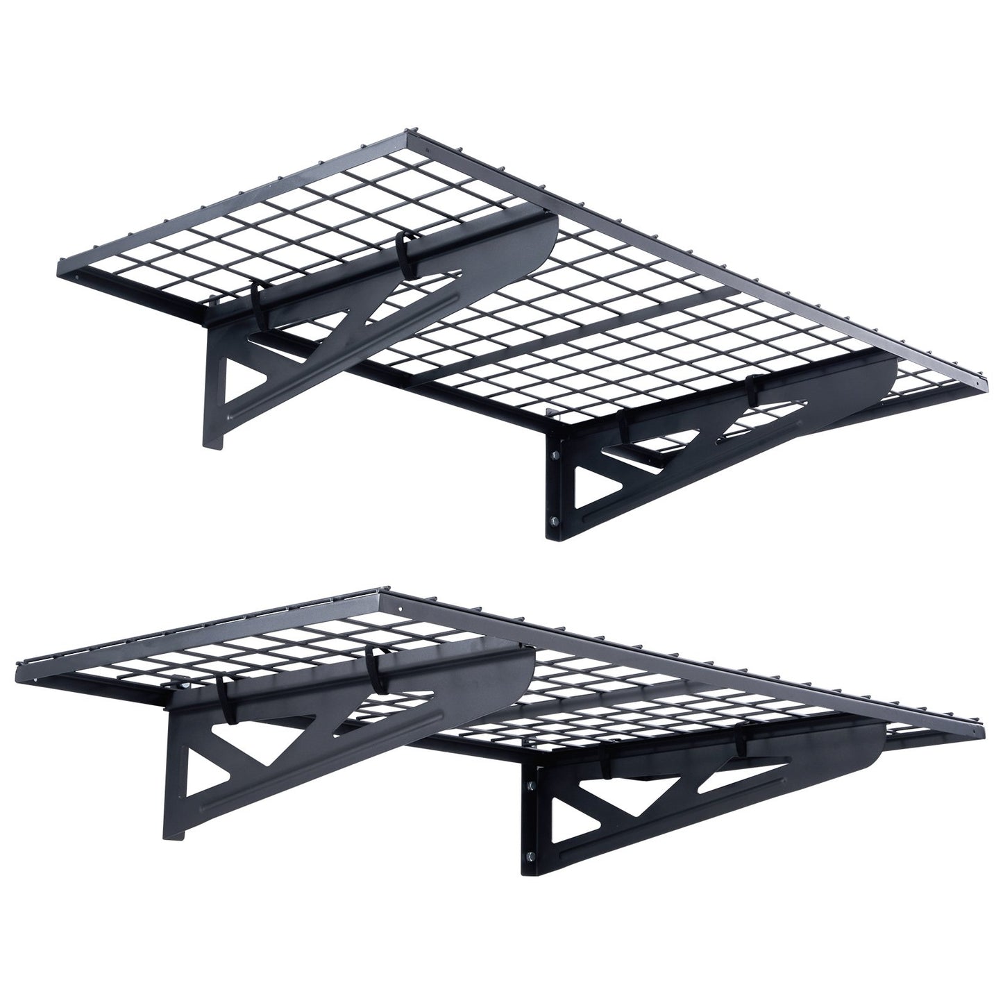 Garage Storage Shelving, 2 Pack, 4 x 2 ft Heavy Duty Garage Shelves Wall Mounted, 502 lbs Load Capacity(Total) Garage Storage Rack Floating Shelves, Suitable for Shop, Shed, Garage Storage