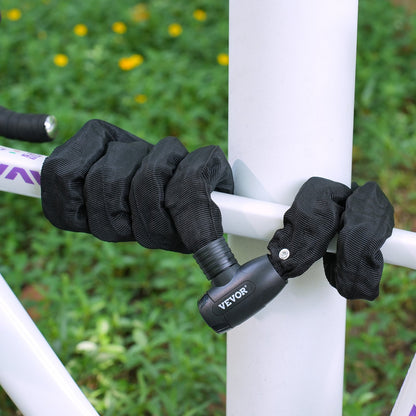 Bike Chain Lock, 5.91 Ft Combination Bicycle Chain Lock with 4 Keys, Heavy Duty Anti-Theft High Security Bike Locks, Perfect for Bike, Motorcycle, Scooter, Bicycle, Door, Fence or Gate, 10mm