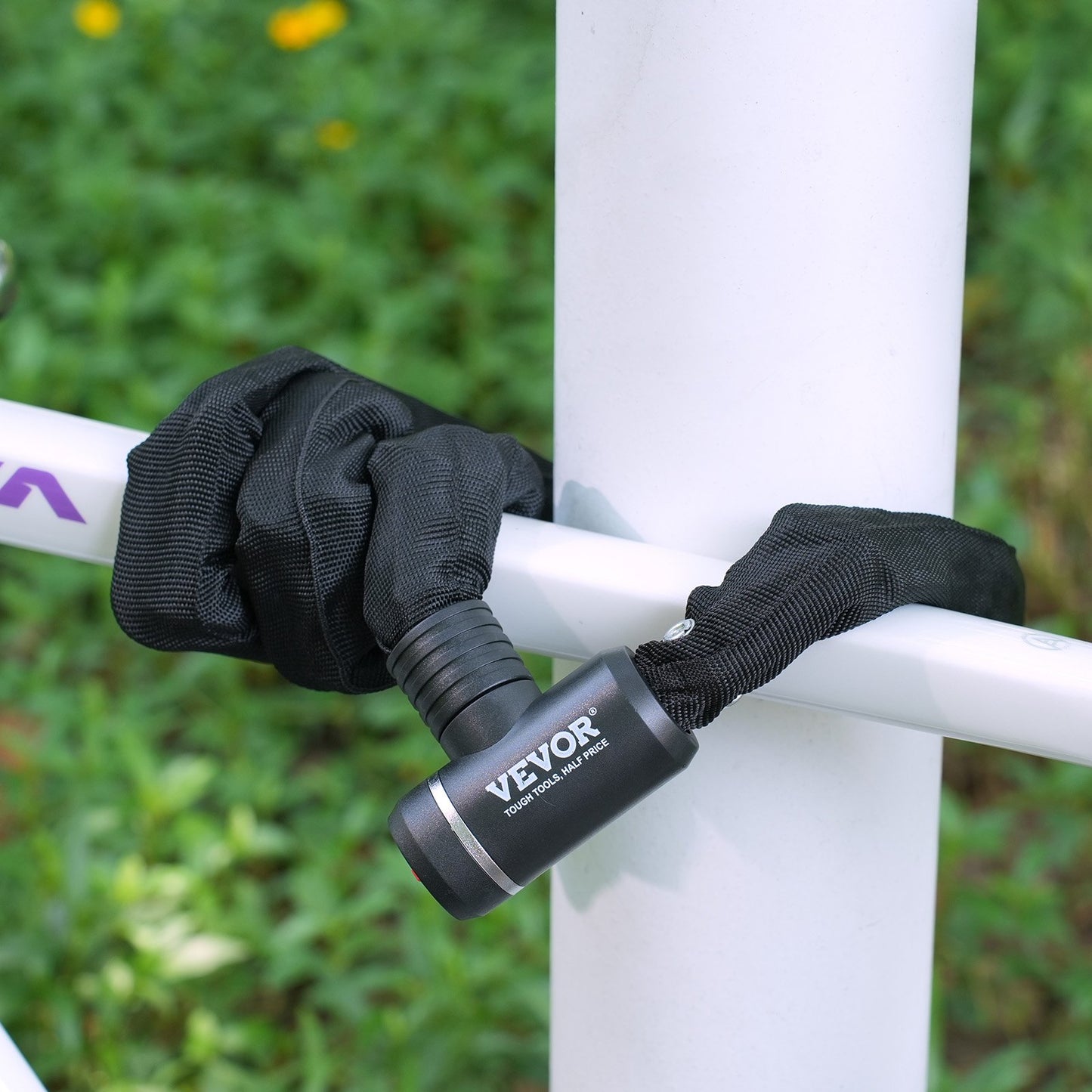 Cykelkedjelås, 1,2 m kombinationscykelkedjelås med 3 nycklar, kraftiga stöldskyddade högsäkerhetscykellås, perfekt för cykel, motorcykel, skoter, dörr, staket eller grind, 10 mm