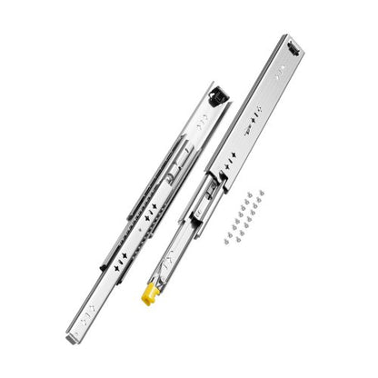 1 Pair Full Extension Drawer Slides 16 18 20 24 30 35 38 59 32 36 40 48 60 in, 250 lbs Load Capacity Locking Drawer Slides, Ball Bearing with Lock Side Mount Drawer Slide Rail