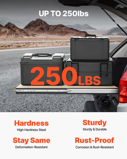 1 Pair Full Extension Drawer Slides 16 18 20 24 30 35 37.4 59 24 32 36 40 48 60 in, 250 lbs Load Capacity Locking Drawer Slides, Ball Bearing with Lock Side Mount Drawer Slide Rail