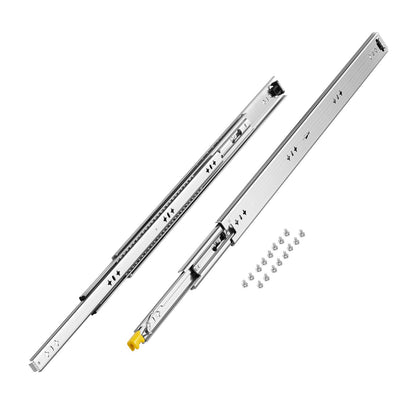 1 Pair Full Extension Drawer Slides 16 18 20 24 30 35 37.4 59 24 32 36 40 48 60 in, 250 lbs Load Capacity Locking Drawer Slides, Ball Bearing with Lock Side Mount Drawer Slide Rail