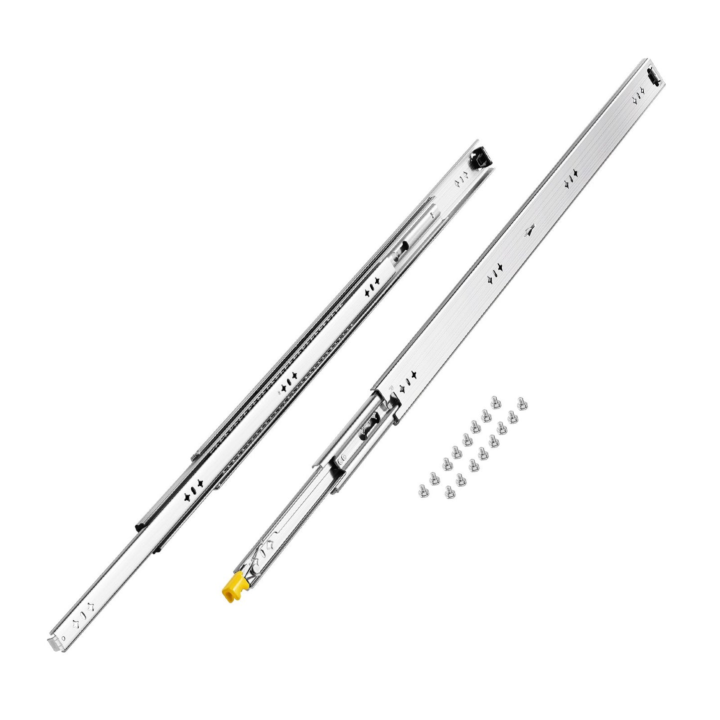 1 Pair Full Extension Drawer Slides 16 18 20 24 30 35 37.4 59 24 32 36 40 48 60 in, 250 lbs Load Capacity Locking Drawer Slides, Ball Bearing with Lock Side Mount Drawer Slide Rail