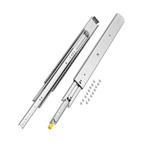 1 Pair Full Extension Drawer Slides 16 18 20 24 30 35 37.4 59 24 32 36 40 48 60 in, 500 lbs Load Capacity Locking Drawer Slides, Ball Bearing with Lock Side Mount Drawer Slide Rail