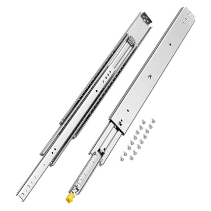 1 Pair Full Extension Drawer Slides 16 18 20 24 30 35 37.4 59 24 32 36 40 48 60 in, 500 lbs Load Capacity Locking Drawer Slides, Ball Bearing with Lock Side Mount Drawer Slide Rail