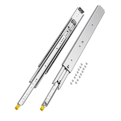 1 Pair Full Extension Drawer Slides 18 20 22 28 30 32 36 38 40 44 48 52 56 60 in, 500 lbs Load Capacity Locking Drawer Slides, Ball Bearing with Lock Side Mount Drawer Slide Rail