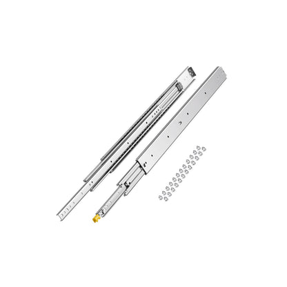 1 Pair Full Extension Drawer Slides 16 18 20 24 30 35 37.4 59 24 32 36 40 48 60 in, 500 lbs Load Capacity Locking Drawer Slides, Ball Bearing with Lock Side Mount Drawer Slide Rail