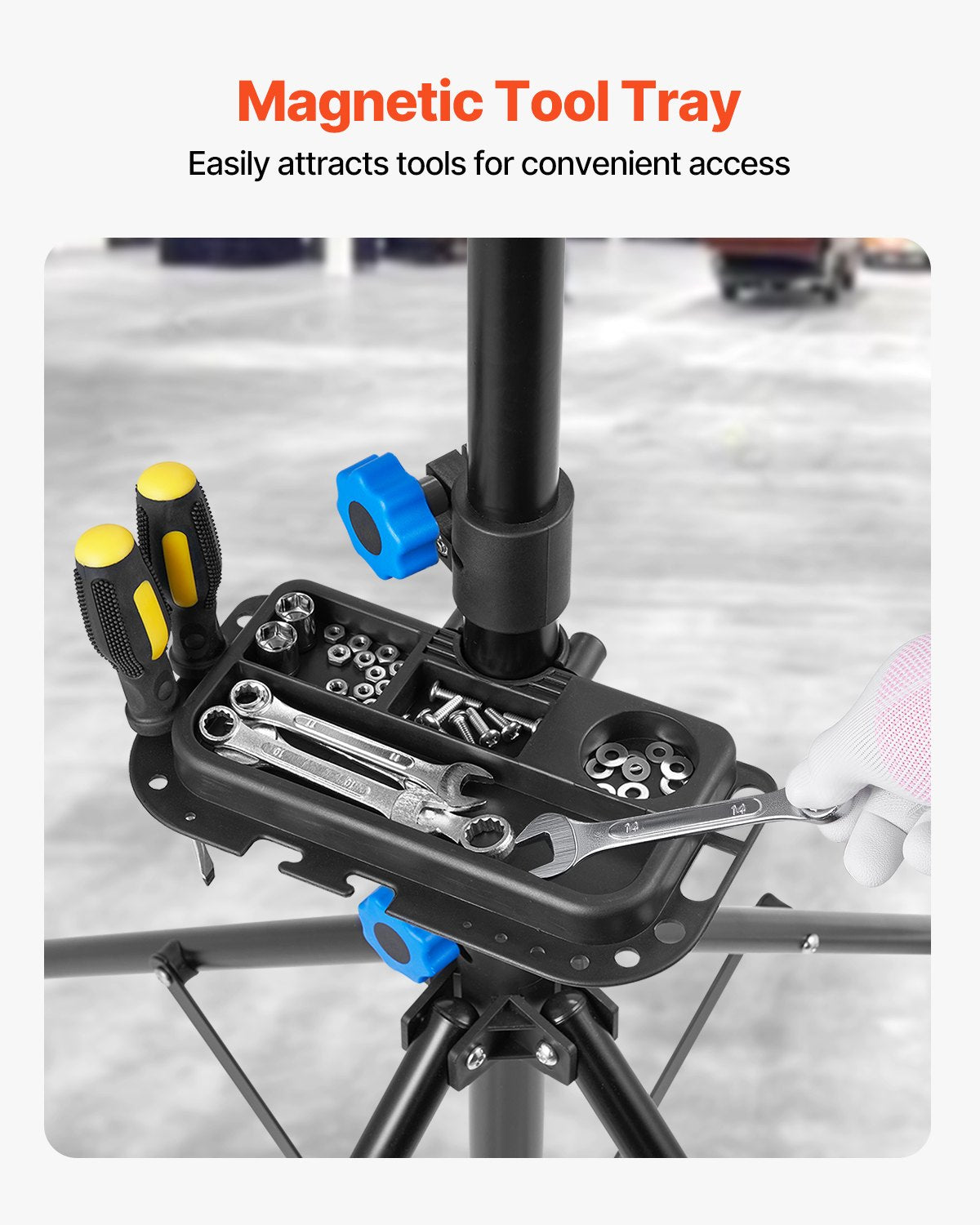 Bike Repair Stand, 66 lb Heavy-duty Bicycle Work Stand with 32.8-56.6 in Adjustable Height & Magnetic Tool Tray, Foldable Bicycle Maintenance Rack, Shop Home Mechanics for Mountain & Road Bike