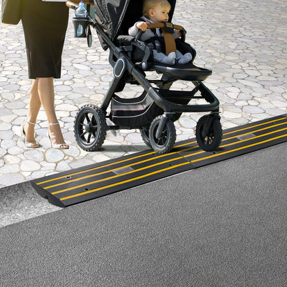 Curb Ramp Rubber Driveway Ramp 3 Pack 2.6" Rise 15T Load Threshold Ramp