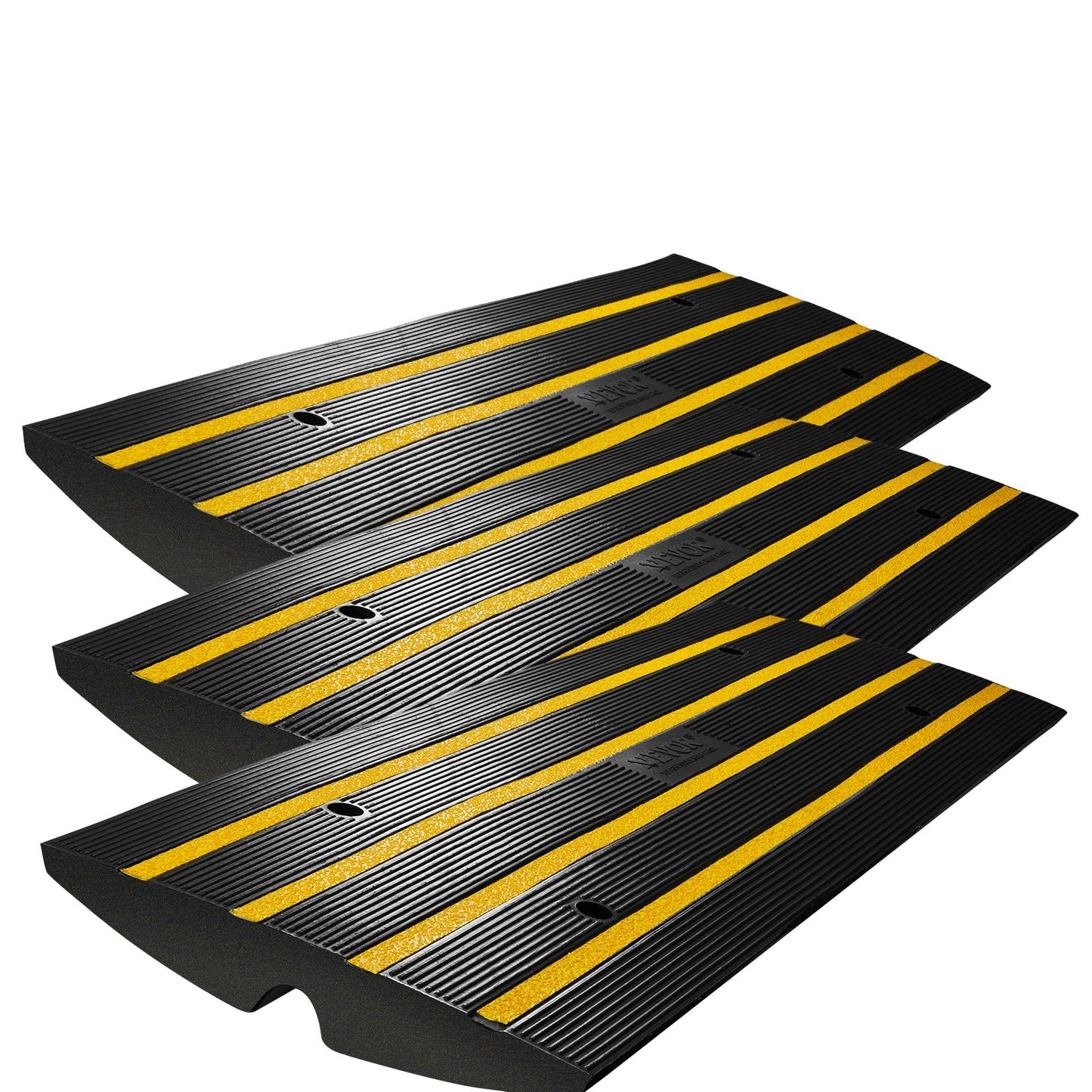Curb Ramp Rubber Driveway Ramp 3 Pack 2.6" Rise 15T Load Threshold Ramp