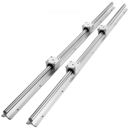 Linear Guide Rail Set, SBR16 800mm, 2 PCS 31.5 in/800 mm SBR16 Guide Rails and 4 PCS SBR16UU Slide Blocks, Linear Rails and Bearings Kit for Automated Machines DIY Project CNC Router Machines