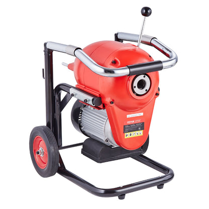 Drain Cleaner Machine 3657.6 cm x 1.52 cm 1100W Sectional Snake Auger Manual Feed