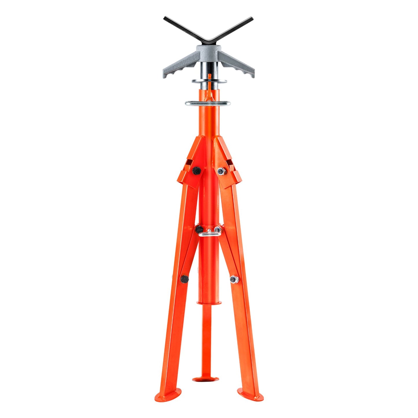 Pipe Stand, 1133.9 kg Heavy Duty Pipe Jack Stands, 69.1-132.1 cm Height Adjustable V Head Pipe Stand, 45# Steel Folding Jack Stand for 1.3-30.5 cm Pipes
