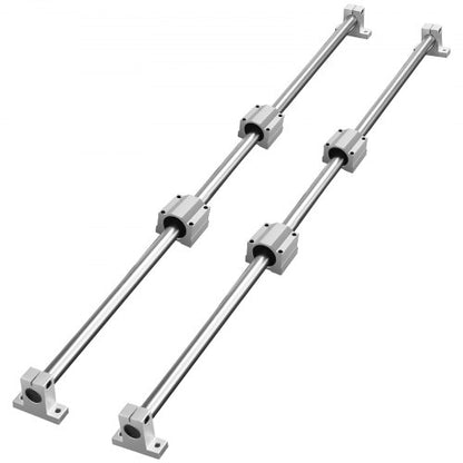 Linear Guide Rail Set, SFC20 1000mm, 2 PCS 39.4 in/1000 mm SFC20 Guide Rails 4 PCS SC20 Slide Blocks 4 PCS Rail Supports, Linear Rails and Bearings Kit for Automated Machines CNC DIY Project