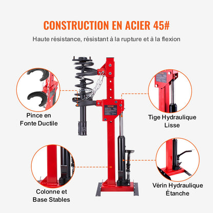 Strut Spring Compressor, 4.5 Ton/4499.6 kg Hydraulic Jack Capacity, 1 Ton Rated Compression Force, Auto Strut Coil Spring Compressor Tool, Hydraulic Spring Compressor for Strut Spring Removing