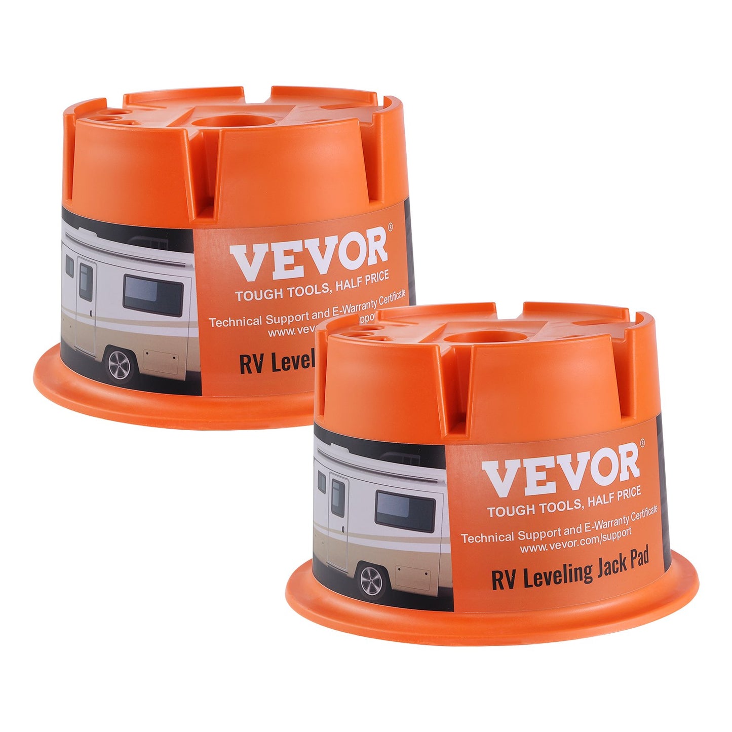 Domkraftsblock, 900 kg kapacitet per husbil, nivåutjämningsblock i högkvalitativ polypropylen för husbilar, resetillbehör för husbilar, kan användas för alla typer av domkrafter, stolpar, fot och femte hjul, 2-pack