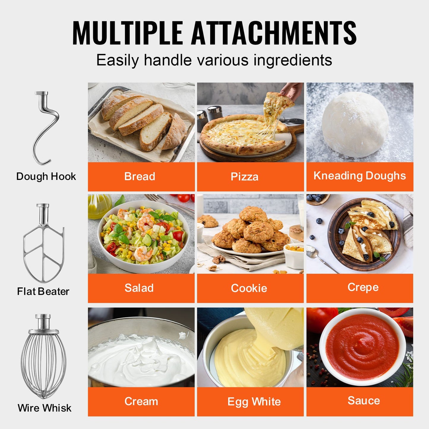 Kommersiell matberedare, 28,5L kommersiell köksmaskin med 3 justerbara hastigheter, 1100W degblandare med skål i rostfritt stål och 3 blandningstillbehör, Perfekt för restaurang, bageri, konditori, café