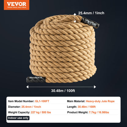 2.5 cm x 3048 cm Gym Climbing Rope Fitness Strength Training Rope Home Exercise