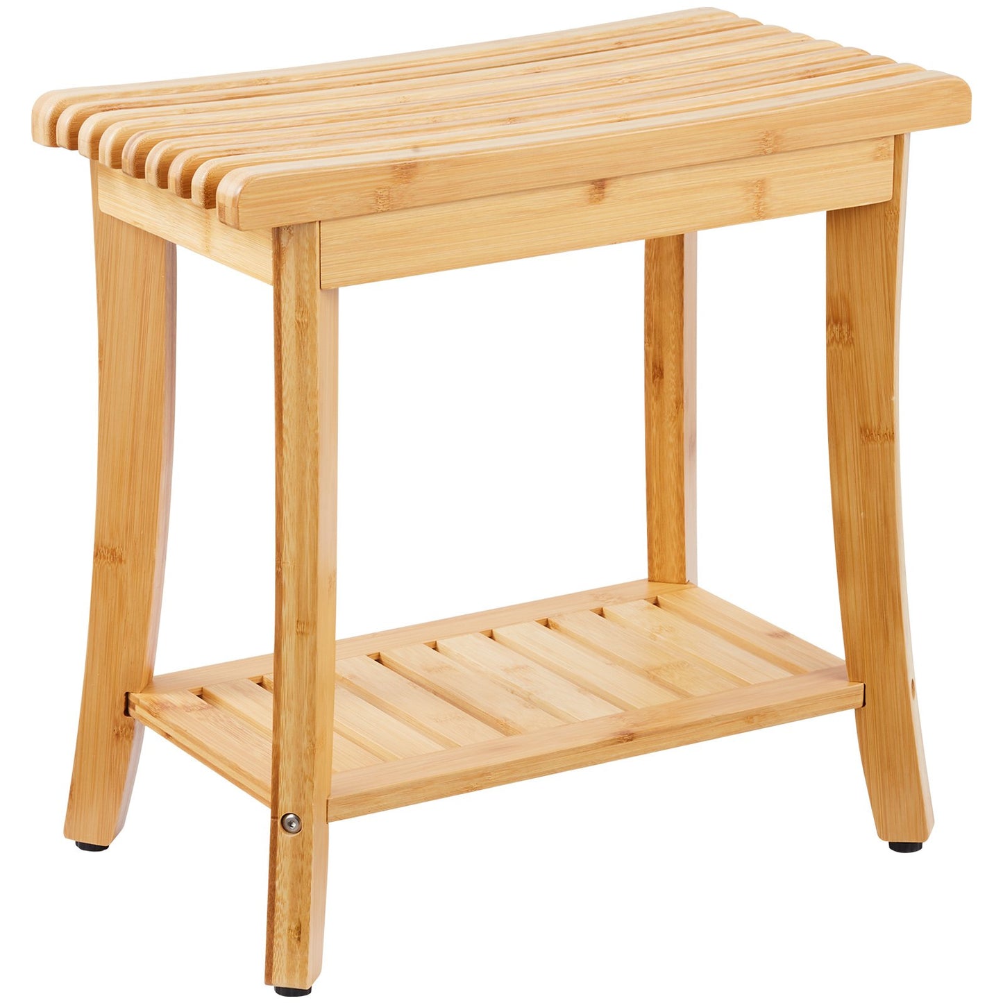Bamboo Shower Bench 48.5 x 28.7 x 46.5 cm Shower Stool Chair for Bathroom
