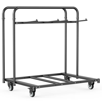 Folding Chair Rack, 400 LBS Capacity, Heavy-duty Chair Cart for 5 Tables+14 Chairs, Chair Storage Dolly Chair Holder w/ Swivel Casters and Locking Wheels,for Party Event,Hotel, Matte Black