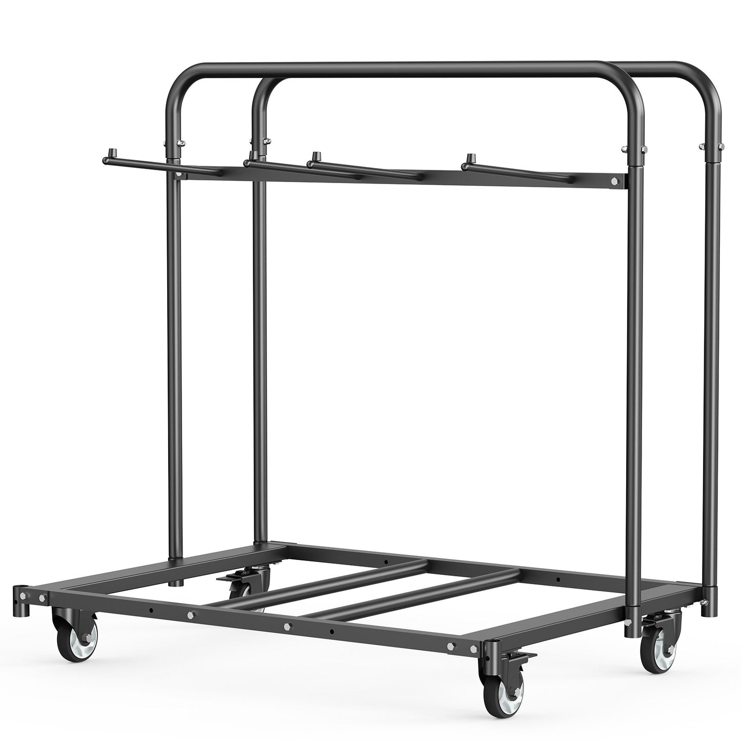 Folding Chair Rack, 400 LBS Capacity, Heavy-duty Chair Cart for 5 Tables+14 Chairs, Chair Storage Dolly Chair Holder w/ Swivel Casters and Locking Wheels,for Party Event,Hotel, Matte Black