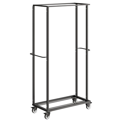 Folding Chair Rack, 500 LBS Capacity, Heavy-duty Chair Cart for 60 Chairs, Metal Chair Storage Dolly Chair Holder with Swivel Casters and Locking Wheels, for Party Event,Hotel,Matte Black