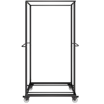 Folding Chair Rack, 500 LBS Capacity, Heavy-duty Chair Cart for 60 Chairs, Metal Chair Storage Dolly Chair Holder with Swivel Casters and Locking Wheels, for Party Event,Hotel,Matte Black