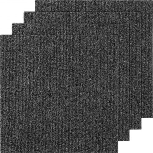 Carpet Tiles Peel and Stick, 12” x 12” Squares Self Adhesive Carpet Floor Tile, Soft Padded Carpet Tiles, Easy Install DIY for Bedroom Living Room Indoor Outdoor (12 Tiles, Dark Gray)