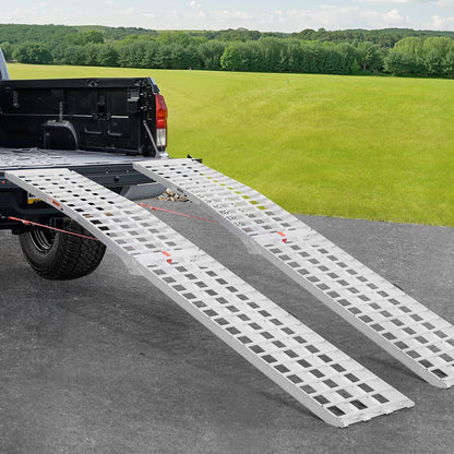 Aluminum Ramps, 2000 lbs, 2Pcs Heavy-duty Ramps with Wider Ramp Surface, Universal Stable Loading Ramp with Handles, Fit for ATV, UTV, Motorcycle, Electric Bicycle, etc.