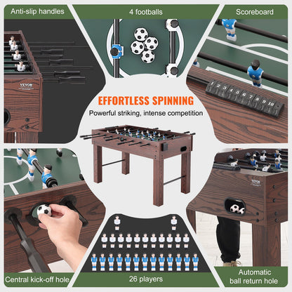 Fotbollsbord, 55 tums standardstorlek fotbollsbord, inomhusfotbollsbord i full storlek för hemmet, familjen och spelrummet, fotboll med fotbollsbordsset, inkluderar 4 bollar och 2 mugghållare