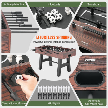 Fotbollsbord, 55 tums standardstorlek fotbollsbord, inomhusfotbollsbord i full storlek för hemmet, familjen och spelrummet, fotboll med fotbollsbordsset, inkluderar 4 bollar och 2 mugghållare