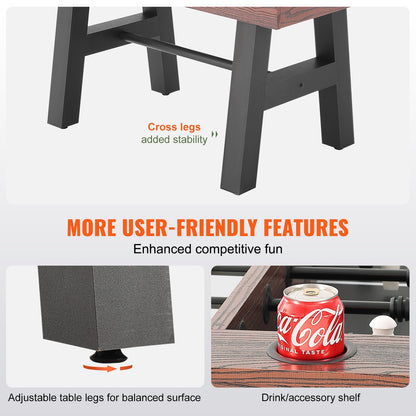 Fotbollsbord, 55 tums standardstorlek fotbollsbord, inomhusfotbollsbord i full storlek för hemmet, familjen och spelrummet, fotboll med fotbollsbordsset, inkluderar 4 bollar och 2 mugghållare