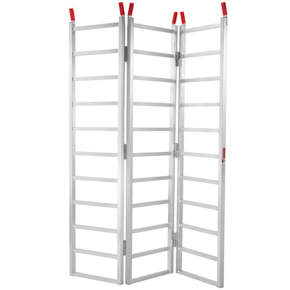 Aluminiumramper, 1500 lbs, Trippelvikbar ramp med lastremmar, Hopfällbar lastramp för motorcykel, traktor, ATV/UTV, lastbilar, gräsklippare, snöslunga, 77"L x 54"B, 1 st