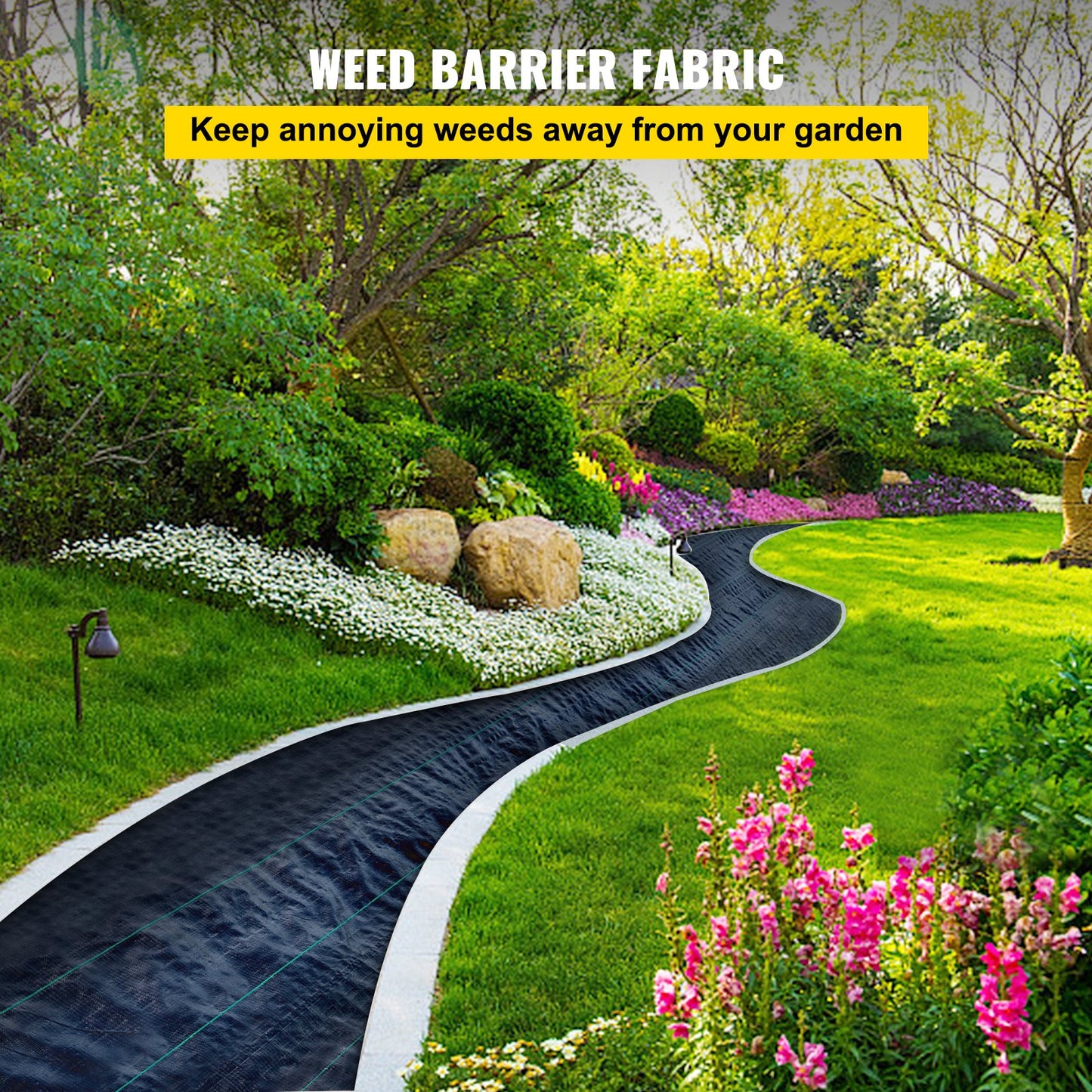 Weed Barrier Landscape Fabric Geotextile Underlayment 6 x 250 FT PP Woven