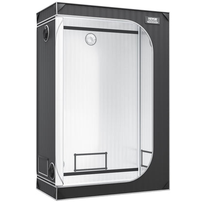 2x4 Grow Tent, 122 x 61 x 183 cm, High Reflective 2000D Mylar Hydroponic Growing Tent with Observation Window, Tool Bag and Floor Tray for Indoor Plants Growing