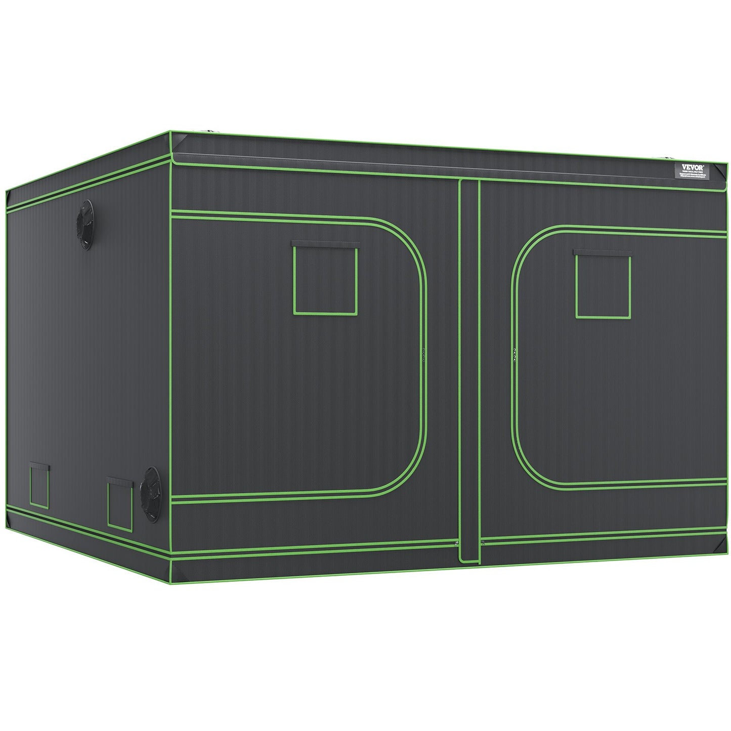 10x10 odlingstält, 120'' x 120'' x 80'', högreflekterande 600D Mylar hydroponiskt odlingstält med observationsfönster, verktygsväska och golvbricka för odling av inomhusväxter